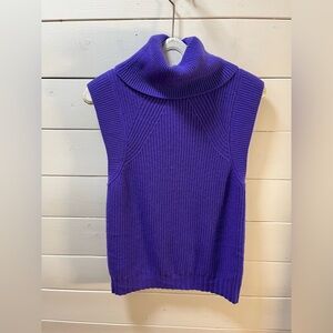 PRINCESSE GOES HOLLYWOOD – Purple Knit Sleeveless Turtleneck (Estimated Size S)